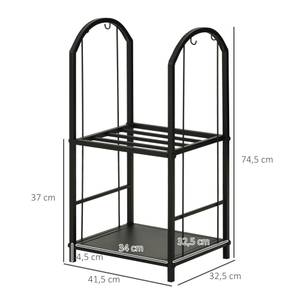 Kaminholzständer 842-206 Braun - Metall - 33 x 75 x 42 cm