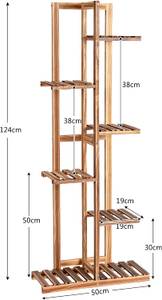 Pflanzenständer mit 6 Ebenen Braun - Holzwerkstoff - 21 x 124 x 50 cm