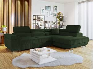 Ecksofa Torezio Cord Grün - Ecke davorstehend rechts