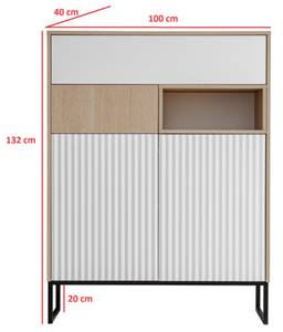 Highboard ZOE Braun - Holzwerkstoff - 100 x 132 x 40 cm