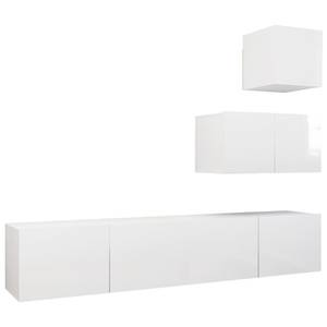 TV-Schrank 4er Set D577 Weiß - Holzwerkstoff - 30 x 30 x 31 cm