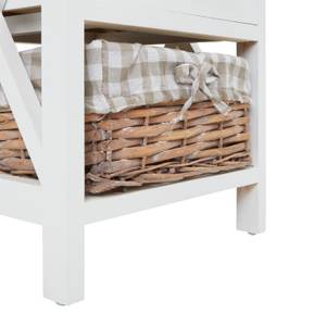 Table de chevet PERUGIA Blanc - Bois massif - 32 x 40 x 26 cm