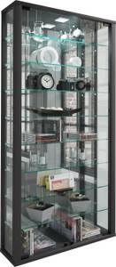 Wandvitrine Glasvitrine Vitrosa Spiegel Schwarz - Hochglanz Schwarz - Holzwerkstoff