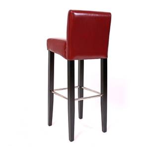 Tabouret de bar N25 (lot de 2) Rouge - Cuir véritable - 44 x 102 x 37 cm