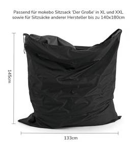 Schutzhülle Sitzsack Der Große Schwarz - Textil - 145 x 133 x 1 cm