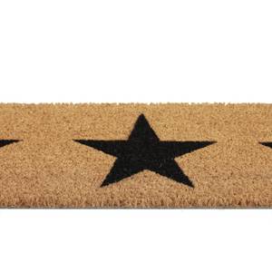 Kokos Fußmatte Sterne schmal Schwarz - Braun - Naturfaser - Kunststoff - 75 x 2 x 25 cm
