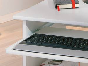 Mini-Büro mit Rollen Weiß - Holzwerkstoff - 80 x 50 x 75 cm