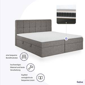 Boxspringbett Mokpo Grau - Breite: 204 cm