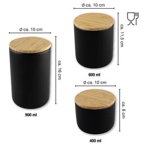 Keramik 3x Vorratsdosen Set 400-900ml Fassungsvermögen: 1.9 L