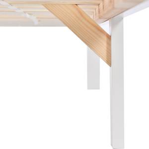 Kinderbett Hausbett Thalassa Ⅰ Braun - Weiß - Holzwerkstoff - Metall - Massivholz - Holzart/Dekor - 97 x 174 x 207 cm