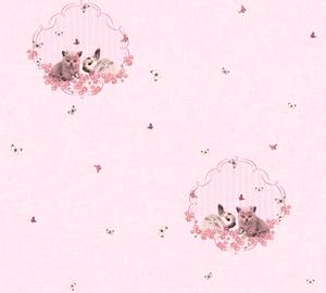 Mädchenzimmer Tapete Rosa Tierchen Pink - Kunststoff - Textil - 53 x 53 x 1 cm
