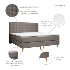 Boxspringbett Believe Braun - Breite: 200 cm