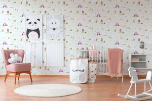 Märchentapete Kinderzimmer Prinzessin Braun - Grün - Pink - Weiß - Kunststoff - Textil - 53 x 1005 x 1 cm