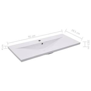 Meuble lavabo avec bassin 3007833-3 Blanc brillant - Largeur : 90 cm