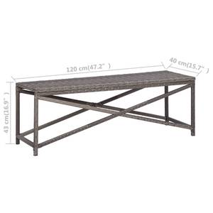 Banc de jardin 3000274 Gris - Métal - Polyrotin - 120 x 43 x 40 cm