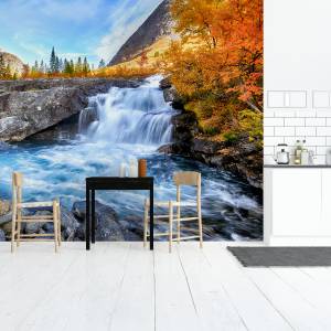 Fototapete Landschaft WASSERFALL 3D 300 x 210 x 210 cm