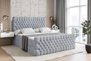 Boxspringbett DAISY-Z Hellgrau - Breite: 200 cm - H4