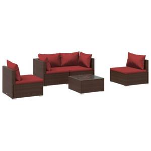 Garten-Lounge-Set (5-teilig) 3013635-6 Braun - Rot - Rotbraun