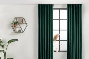 Rideaux en velours | vert foncé Vert - Matière plastique - 150 x 250 x 38 cm