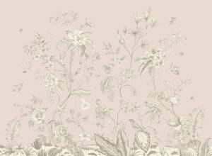 Poster Blumenmuster 601241 Beige - Naturfaser - Textil - 110 x 155 x 155 cm