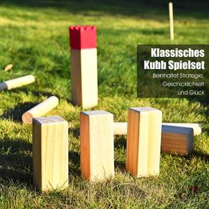 21 TLG. Familie Game Holzspiel Braun - Massivholz - 7 x 30 x 7 cm