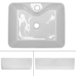 Waschbecken Quadrat 480x380x140mm Weiß Weiß - Keramik - 38 x 14 x 48 cm