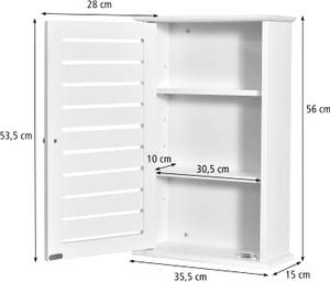 Wandschrank Weiß - Holzwerkstoff - 15 x 56 x 35 cm