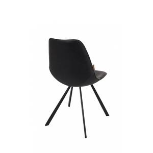 Lot de 2 chaises Franky Noir - Cuir synthétique - 56 x 83 x 46 cm