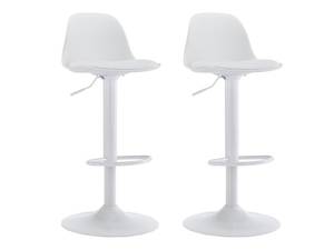 Tabouret de bar XAFY Lot de 2 Blanc