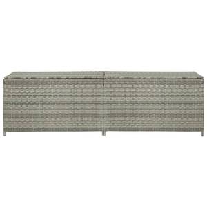 Garten-Aufbewahrungsbox Grau - Metall - Polyrattan - 200 x 60 x 200 cm