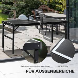 Mini Tischtennisplatte A90-340V80BK Schwarz - Holzwerkstoff - 76 x 72 x 152 cm