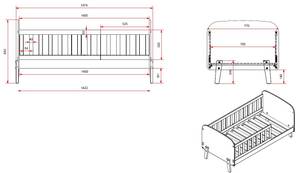 Kinderbett KIDDY KSB015 Weiß - Holzwerkstoff - Massivholz - 77 x 68 x 149 cm