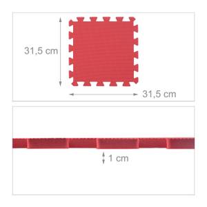 48 x Bodenschutzmatte rot Rot - Kunststoff - 32 x 1 x 32 cm