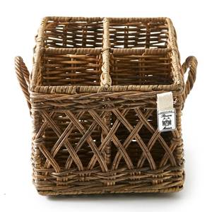 Besteckkorb Rustic Rattan Braun - Rattan - Holzart/Dekor - 21 x 22 x 21 cm