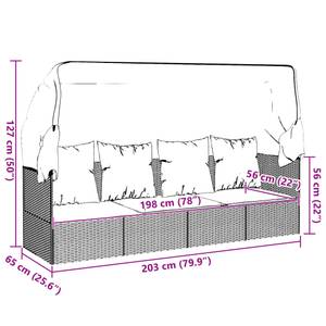 Outdoor Loungebett 3028901 Braun - Creme