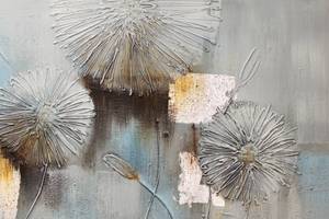 Tableau peint Cracks Start to Show Blanc - Bois massif - Textile - 120 x 60 x 4 cm
