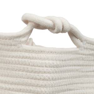 Panier de rangement en coton Marron - Blanc - Textile - 55 x 38 x 50 cm