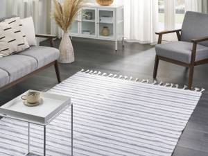 Tapis tressé BADEMLI Blanc crème - Gris - Blanc - 140 x 200 x 200 cm