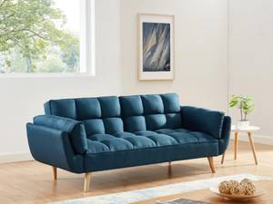 Schlafsofa LOELINE Blau - Textil - 81 x 82 x 215 cm