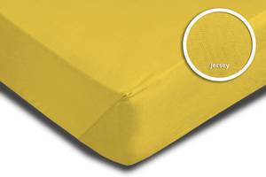 2 Spannbettlaken Jersey gelb 90 x 200 cm Gelb - Textil - 90 x 25 x 200 cm