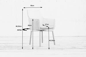 Stuhl CALI Microfaser Stuhl Cali Sessel Microfaser Esszimmerstuhl creme Füße Edelstahl