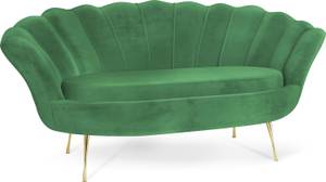 2-Sitzer Samt Muschel Sofa Cara Gold - Grün