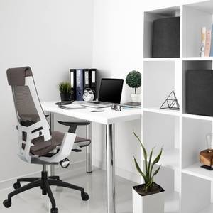 Profi Bürostuhl GENIDIA SMART WHITE Grau - Weiß - Textil - 70 x 112 x 55 cm