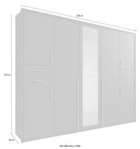 Kleiderschrank VEGAS Braun - Grau - Breite: 228 cm