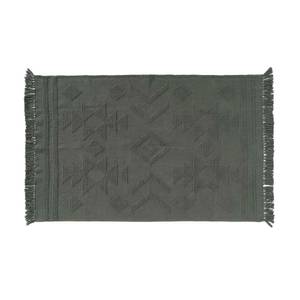 Tapis rectangle à franges Cilaos Kaki