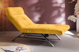 Chaise longue AMERIVA Velvet Jaune - Argenté