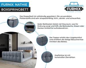 Boxspringbett NATHIE 160x200 Monolith 70 Hellblau