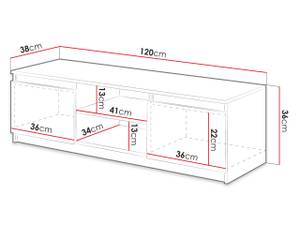 TV-Lowboard Dingo mit LED Beleuchtung Braun