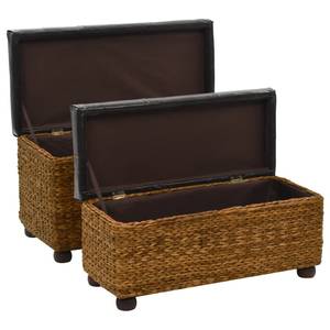 Banc de rangement 295902 (lot de 2) Noir - Marron