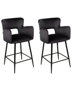 Tabouret de bar SANILAC Noir - Textile